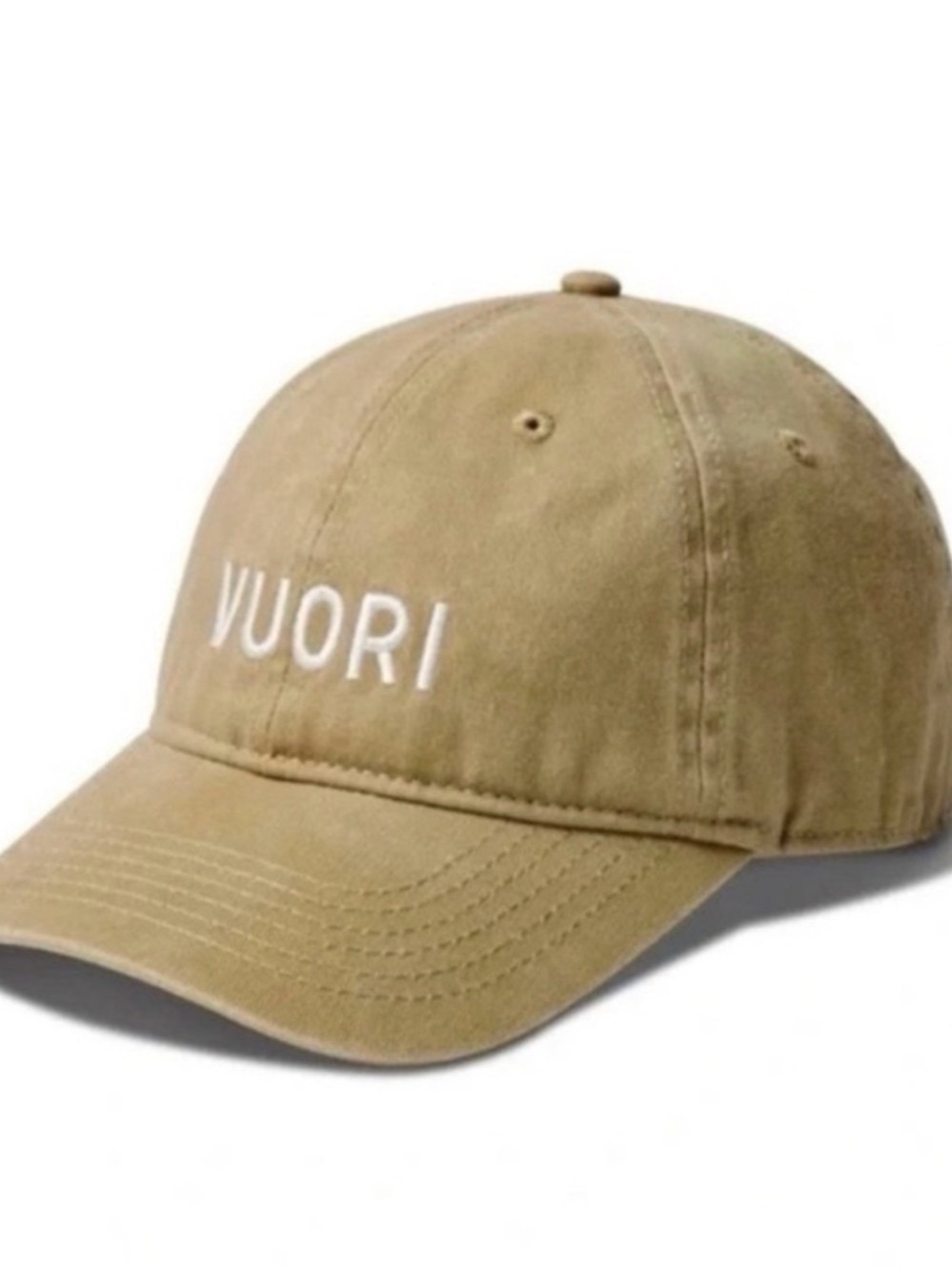 Vuori Signal Dad Hat in the "Weathered Camel”